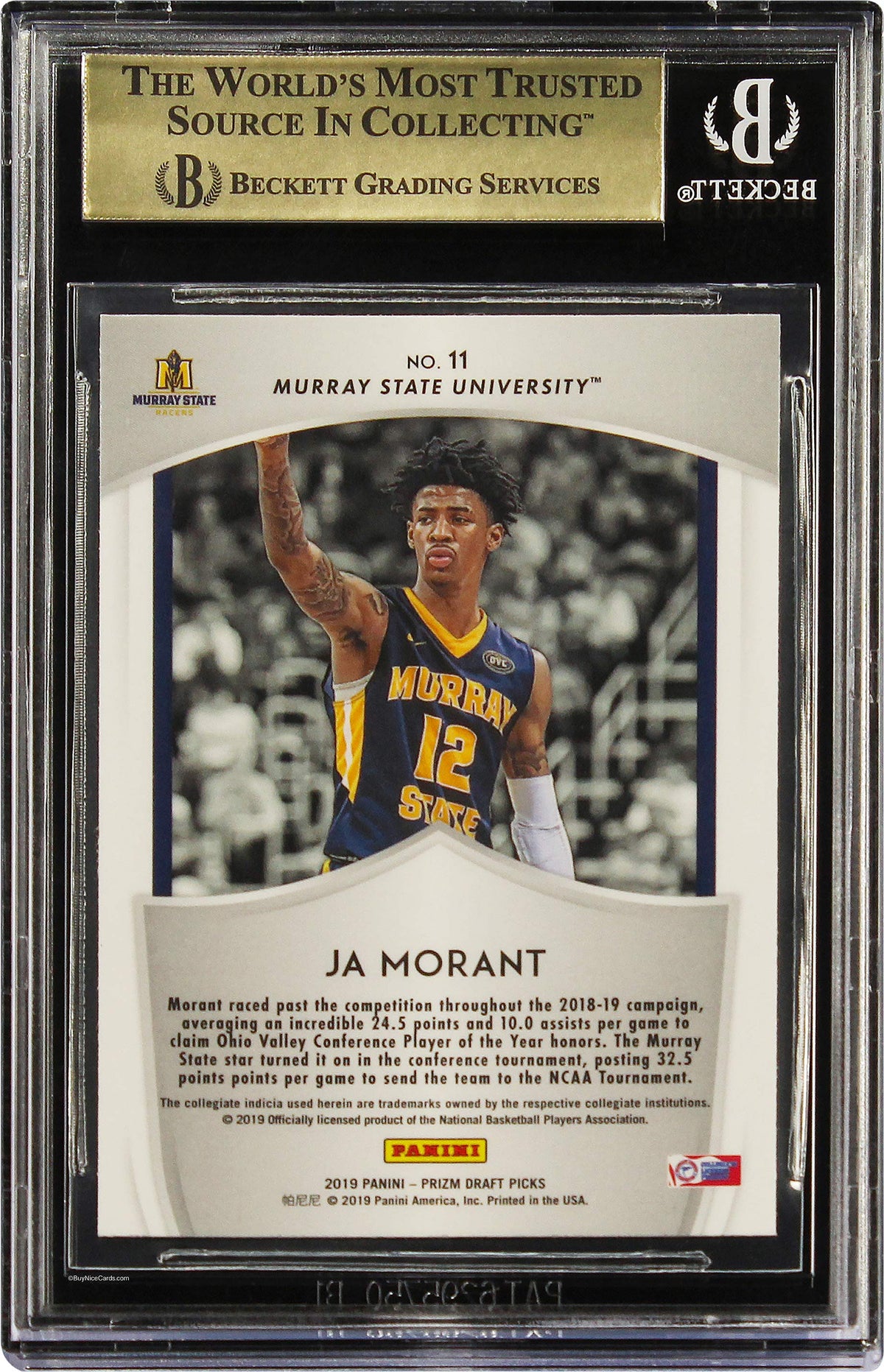 2019-20 Ja Morant Panini Prizm Draft Picks CR Crusade base RC Rookie #11 BGS 9.5 Gem Mint