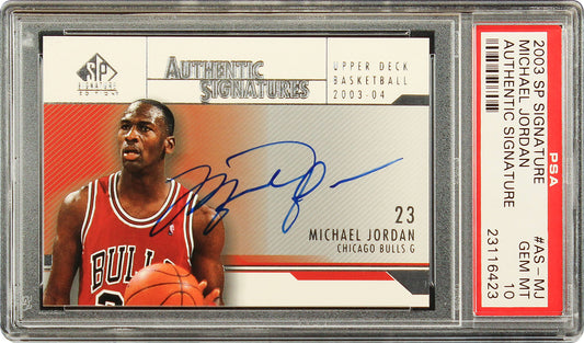 2003 Michael Jordan Ud Sp Signature Authentic Signature Auto #as-mj Psa 10 Pop18