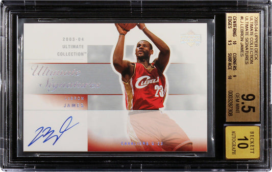 2003-04 Lebron James Ultimate Collection Signatures Rc Rookie Auto #lj Bgs 9.5