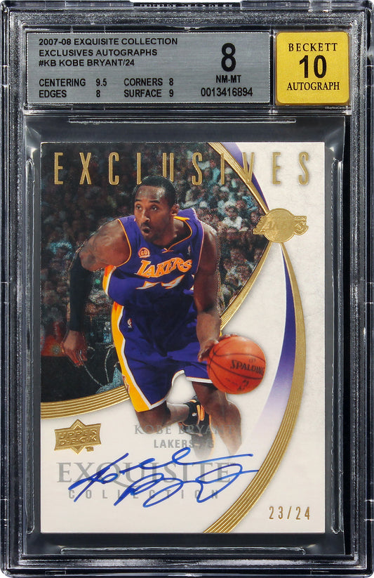 2007-08 Kobe Bryant Ud Exquisite Collection Exclusives Autographs /24 #kb  Bgs 8