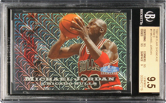1997-98 Michael Jordan Flair Showcase Row 0 /250 #1 Bgs 9.5 Pop 29