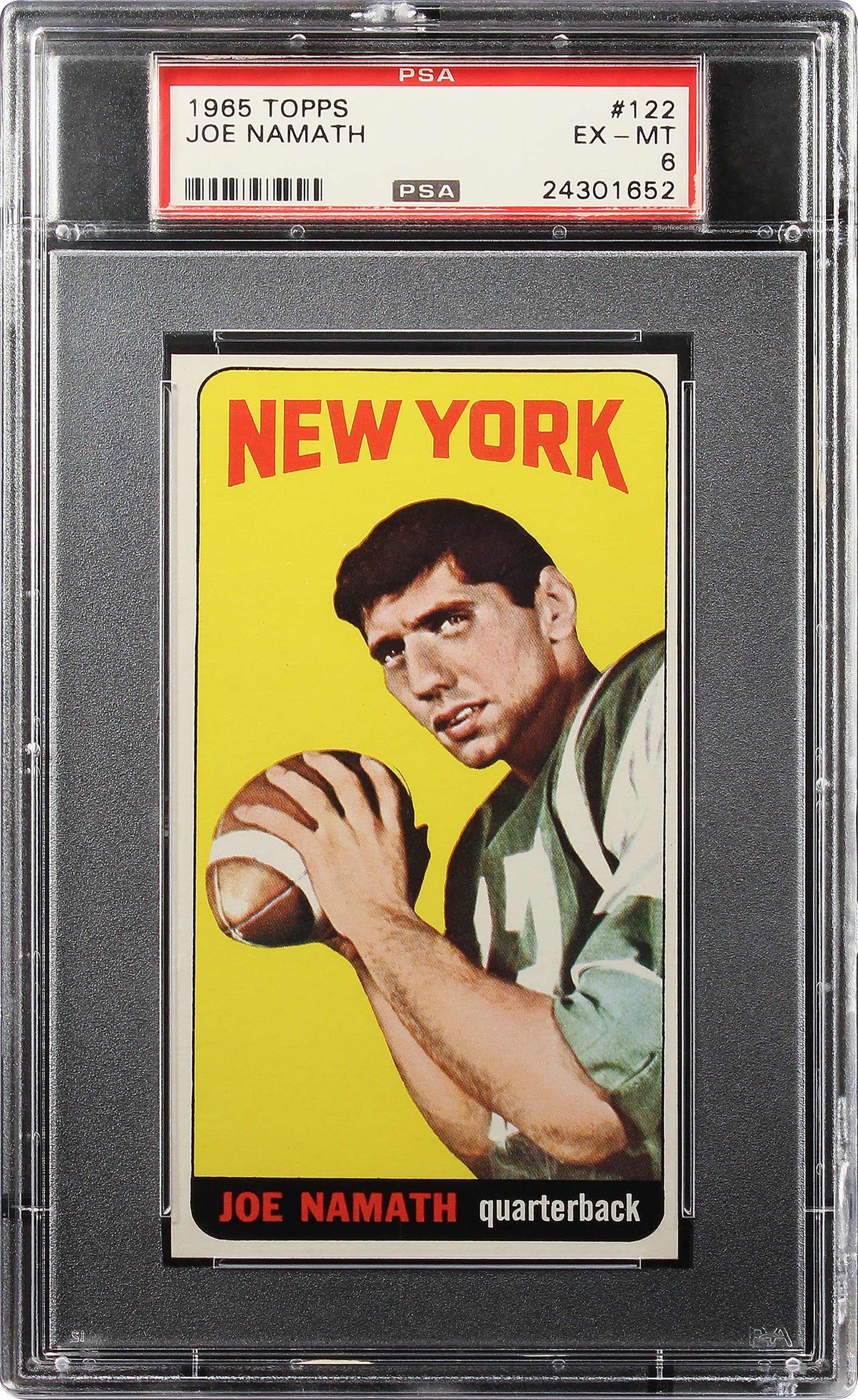 1965 Joe Namath Topps Rc Rookie #122 Psa 6 Ex-mt