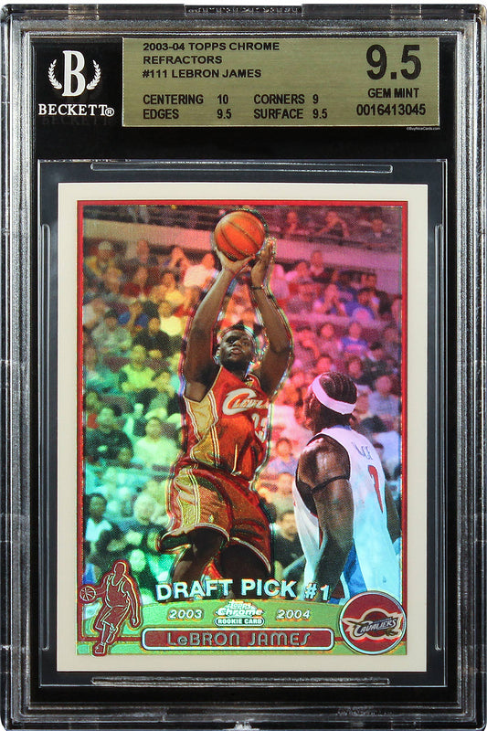 2003-04 Lebron James Topps Chrome Refractors Rc Rookie #111 Bgs 9.5 Gem Mint