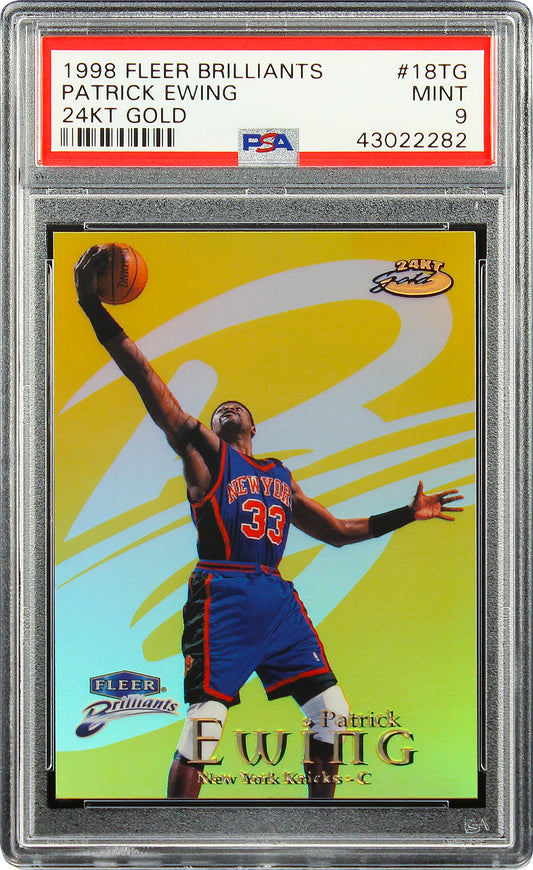 1998 Patrick Ewing Fleer Brilliants 24kt Gold /24 #18tg Psa 9 Pop 1 None Higher