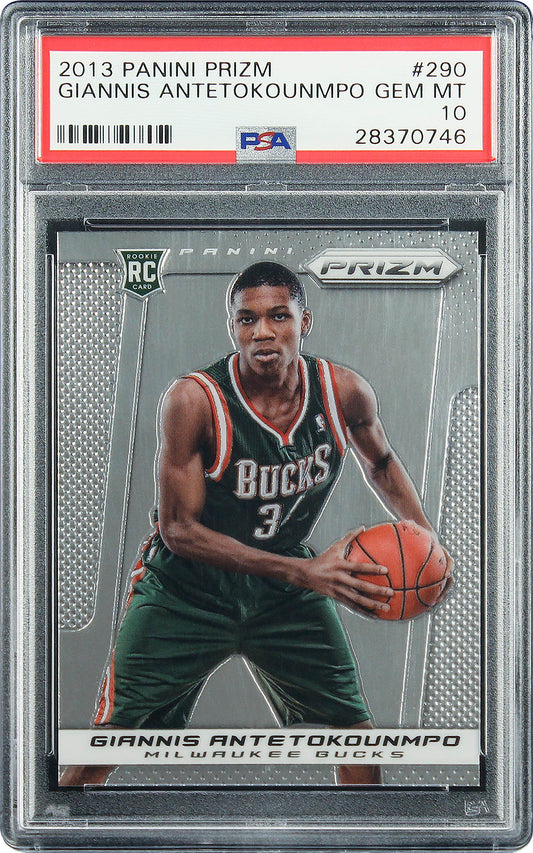 2013 Giannis Antetokounmpo Panini Prizm Base Rc Rookie #290 Psa 10 Gem Mint