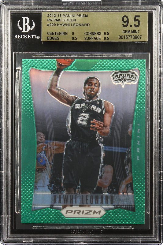 2012-13 Kawhi Leonard Panini Prizm Prizms Green Sp Rc Rookie #209 Bgs 9.5 Gem Mt