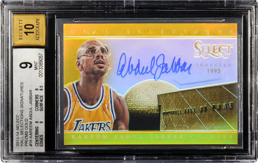 2013-14 Kareem Abdul-jabbar Select Prizms Gold Sp Auto /10 #16 Bgs 9 Mint