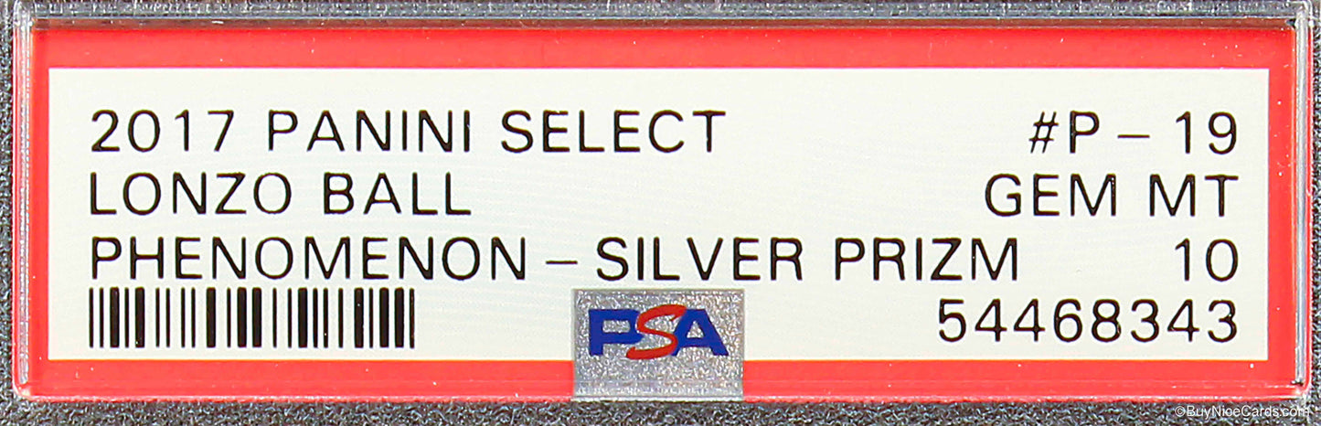 2017 Lonzo Ball Panini Select Phenomenon Silver Prizms Sp Rc Rookie #p-19 PSA 10
