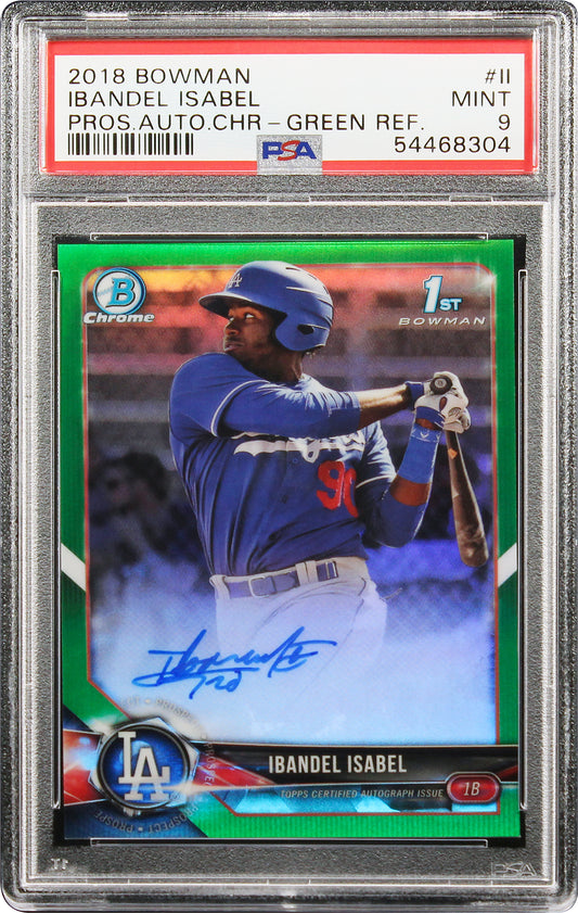 2018 Ibandel Isabel Bowman Chrome Green Refractor Rc Rookie Auto /99 PSA 9