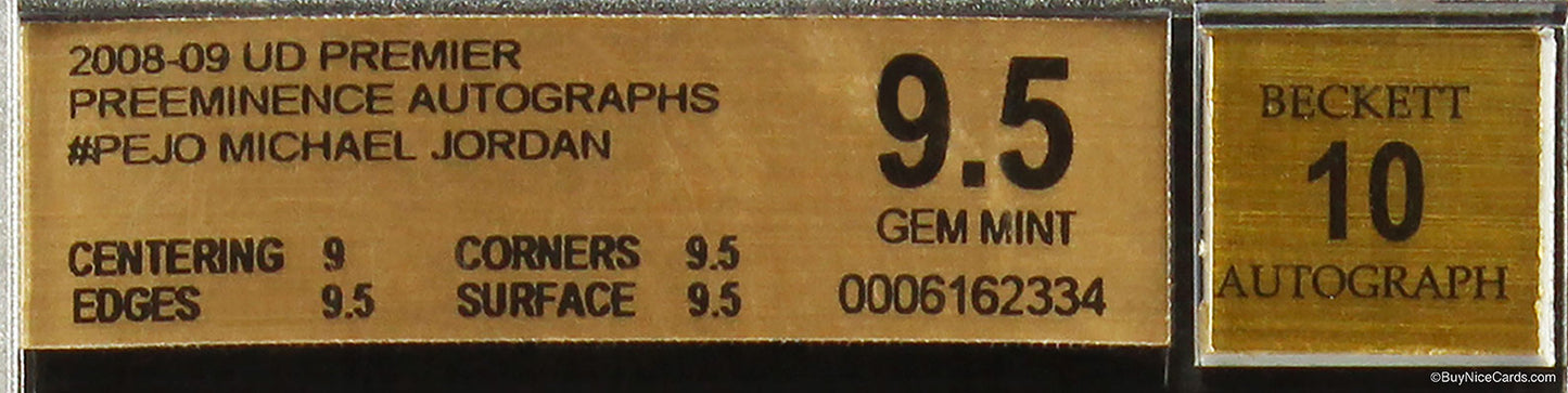 2008-09 Michael Jordan Upper Deck Premier Preeminence Auto /25 #pejo Bgs 9.5