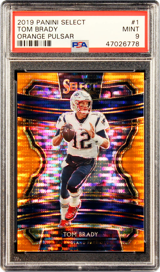2019 Tom Brady Panini Select Orange Pulsar Prizms Refractor #1 Sp #1/11 Psa 9 Mt