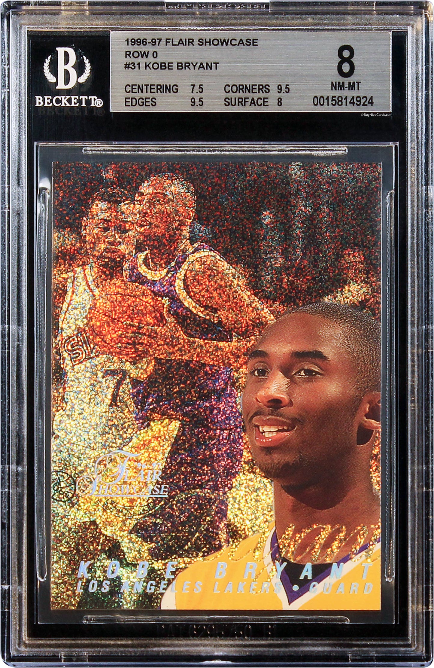 1996-97 Kobe Bryant Fleer Flair Showcase Row 0 RC Rookie #31 BGS 8