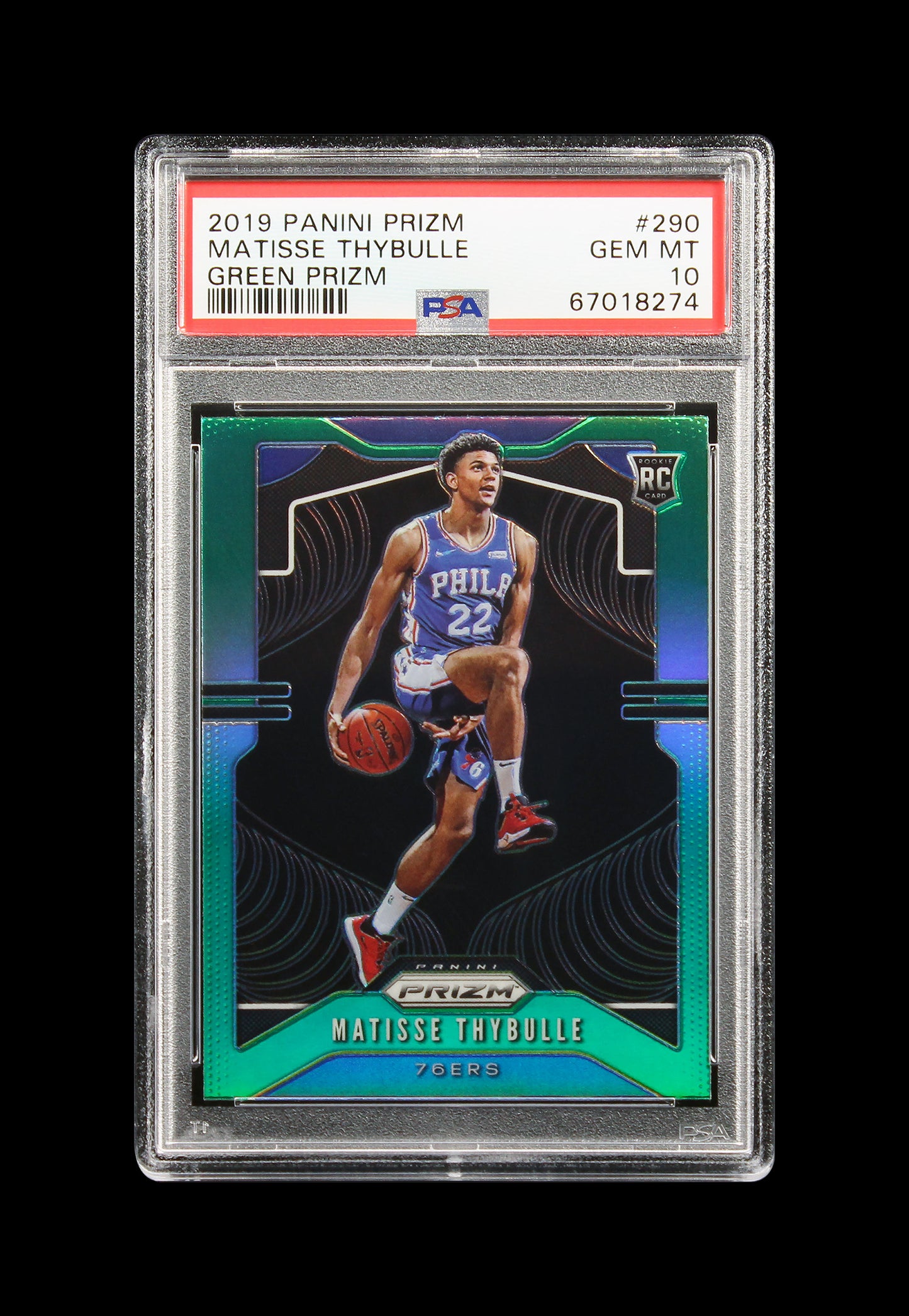 2019 Matisse Thybulle Panini Prizm Green Prizm Sp Rc Rookie #290 Psa 10