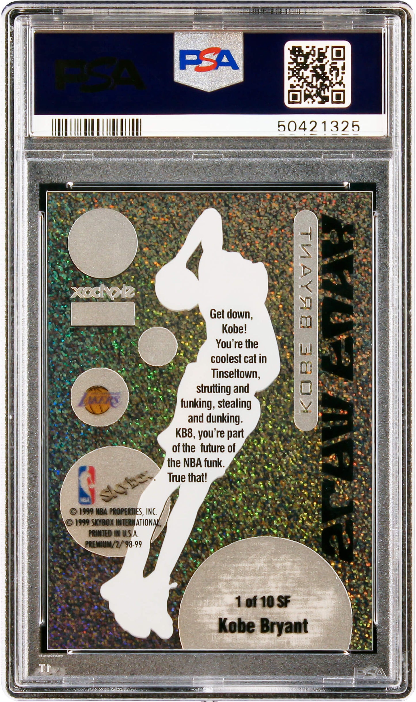 1998 Kobe Bryant Skybox Premium Slam Funk Sp Insert #1 Psa 9 Mint