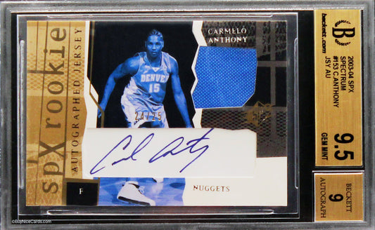 2003-04 Carmelo Anthony SPX Spectrum Patch Auto /25 BGS 9.5 / 9