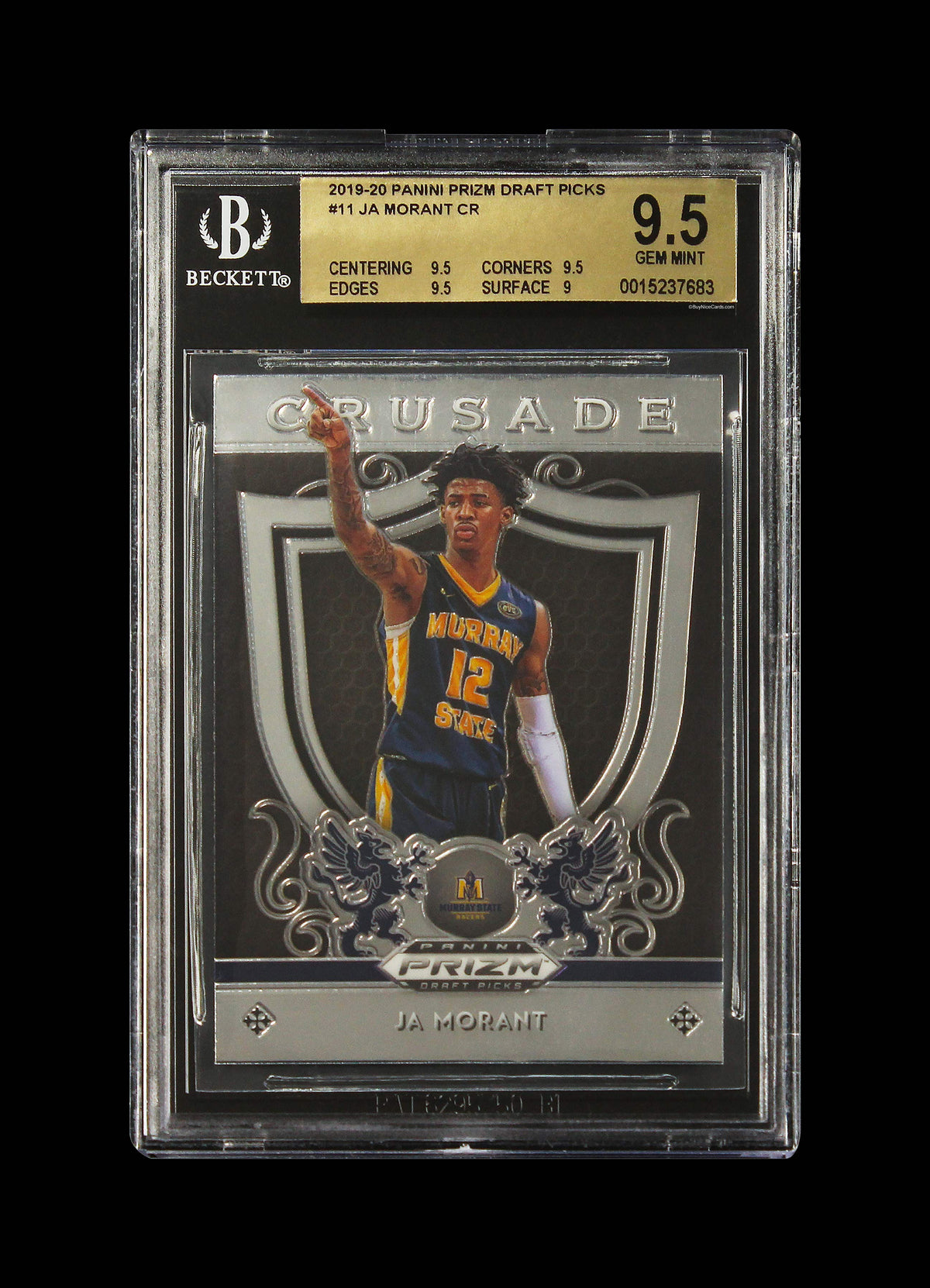 2019-20 Ja Morant Panini Prizm Draft Picks CR Crusade base RC Rookie #11 BGS 9.5 Gem Mint