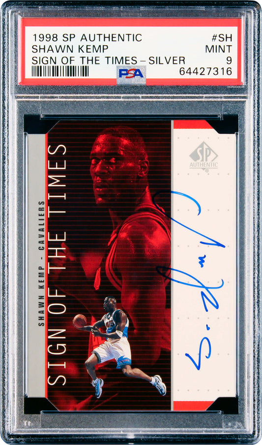 1998 Shawn Kemp Upper Deck SP Authentic SOTT Sign of the Times Silver SP Auto #SH PSA 9 Pop 6