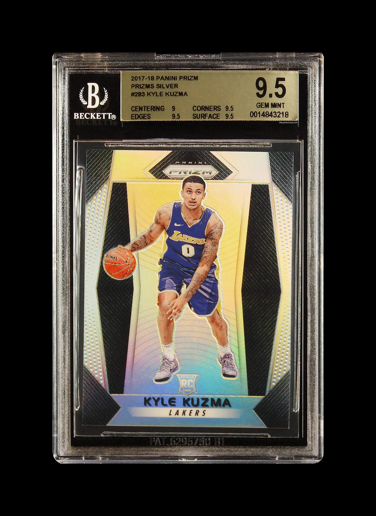 2017-18 Kyle Kuzma Panini Prizm Silver Prizms Refractor SP RC Rookie #283 BGS 9.5
