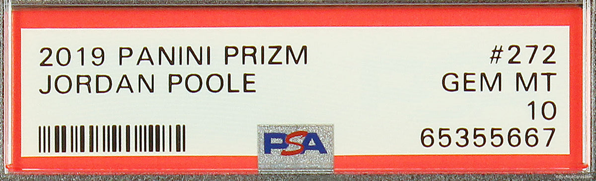2019 Jordan Poole Panini Prizm Base RC Rookie #272 PSA 10 Gem Mint