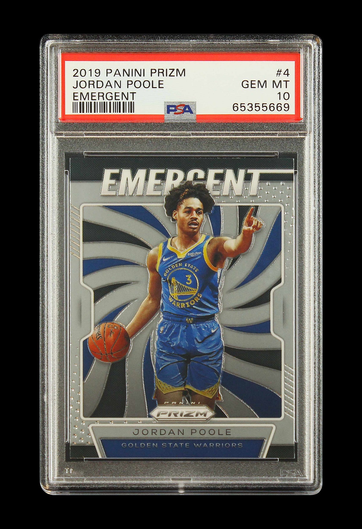 2019 Jordan Poole Panini Prizm Base Emergent RC Rookie #4 PSA Gem Mint