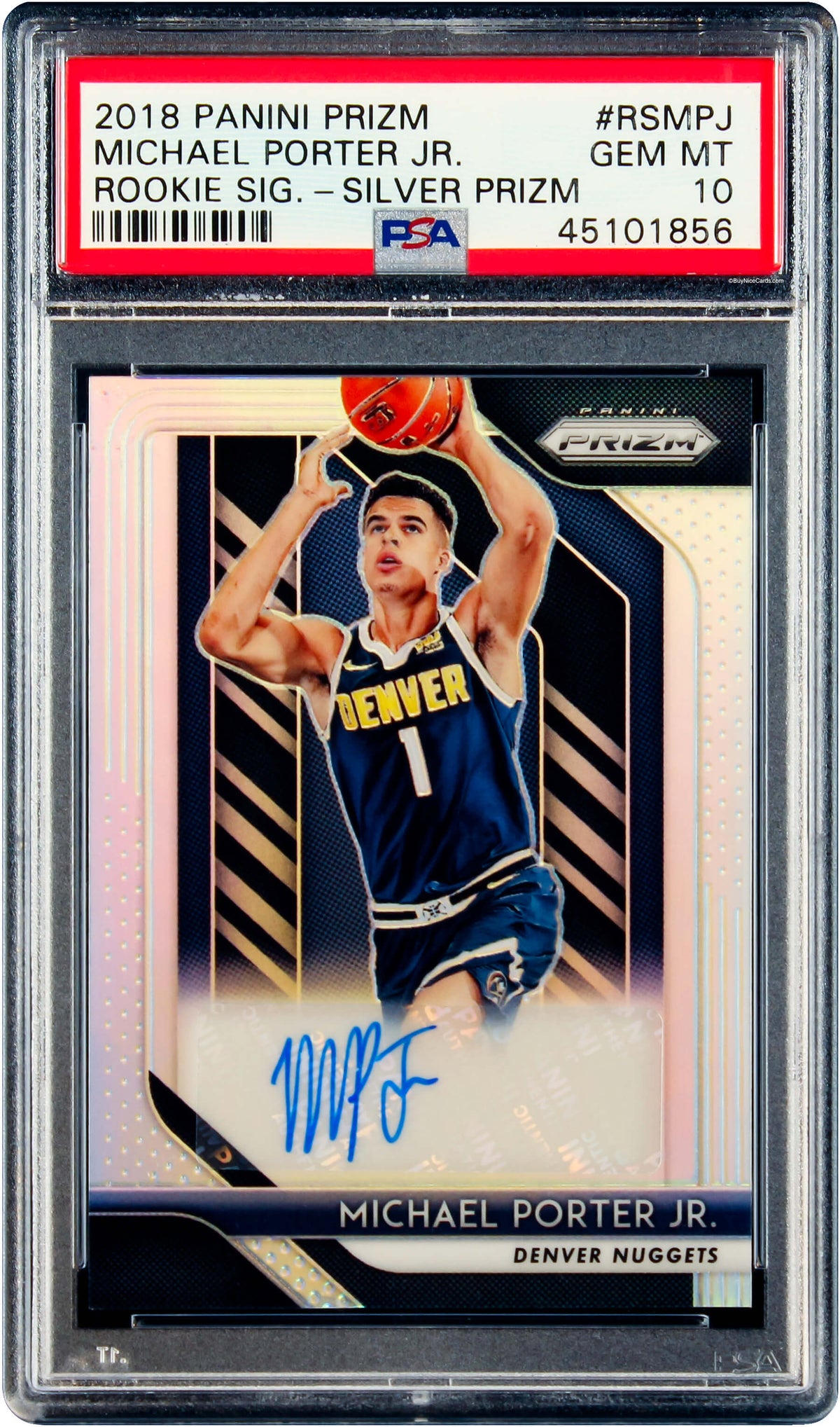 2018 Michael Porter Jr. Panini Prizm Silver Prizms RC Rookie Auto #RSMPJ PSA 10 Gem Mint