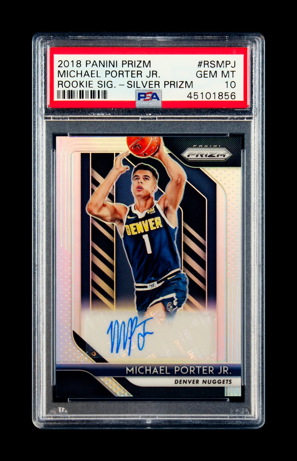 2018 Michael Porter Jr. Panini Prizm Silver Prizms RC Rookie Auto #RSMPJ PSA 10 Gem Mint