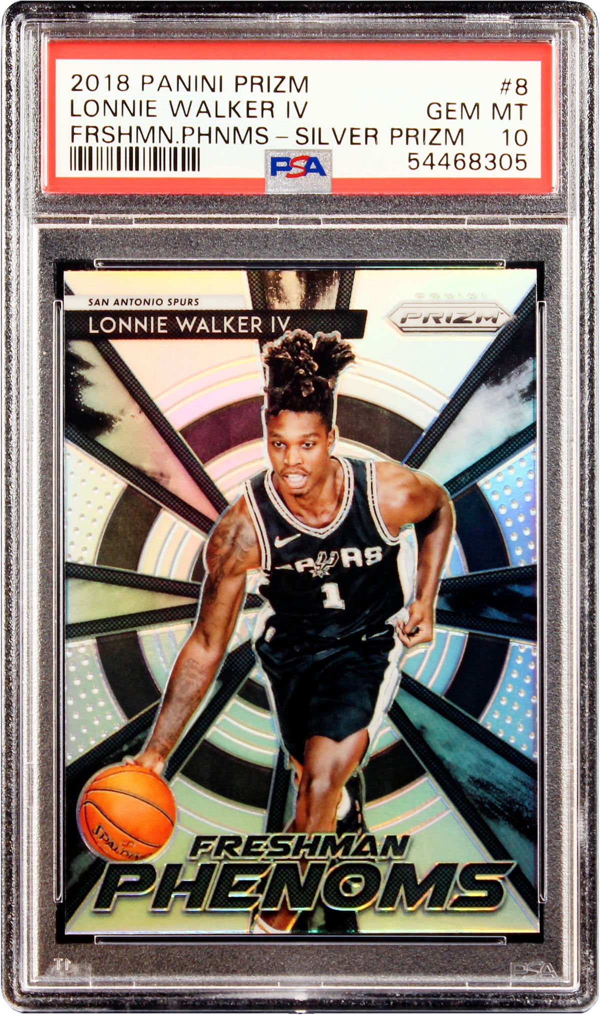 2018 Lonnie Walker IV Panini Prizm Silver Prizms Freshman Phenoms RC Rookie #8 PSA 10 Gem Mint