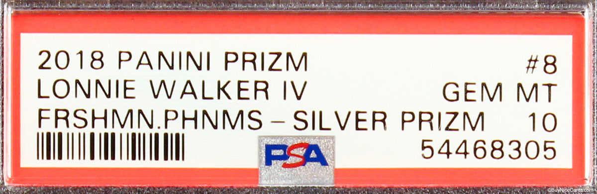 2018 Lonnie Walker IV Panini Prizm Silver Prizms Freshman Phenoms RC Rookie #8 PSA 10 Gem Mint