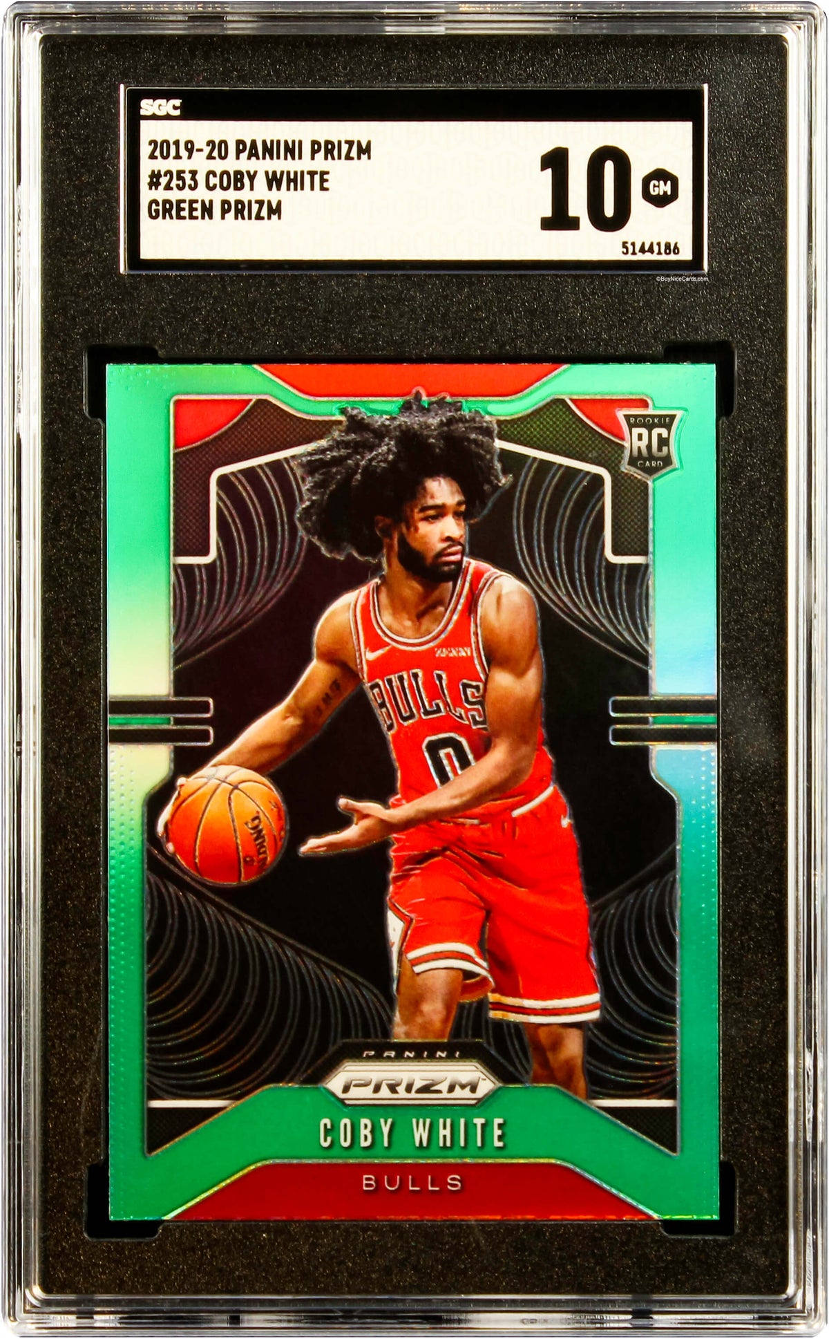 2019-20 Colby White Panini Prizm Green Prizm Refractor RC Rookie #253 SGC 10 Gem Mint