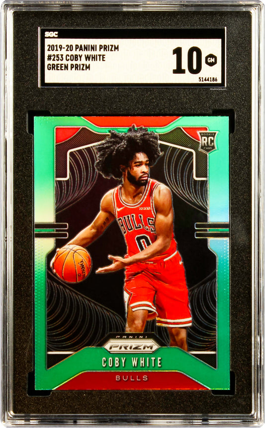 2019-20 Colby White Panini Prizm Green Prizm Refractor RC Rookie #253 SGC 10 Gem Mint