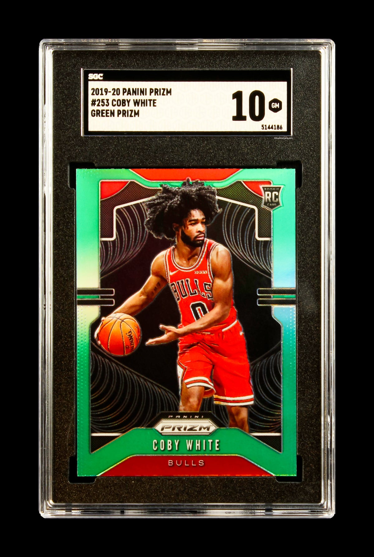 2019-20 Colby White Panini Prizm Green Prizm Refractor RC Rookie #253 SGC 10 Gem Mint