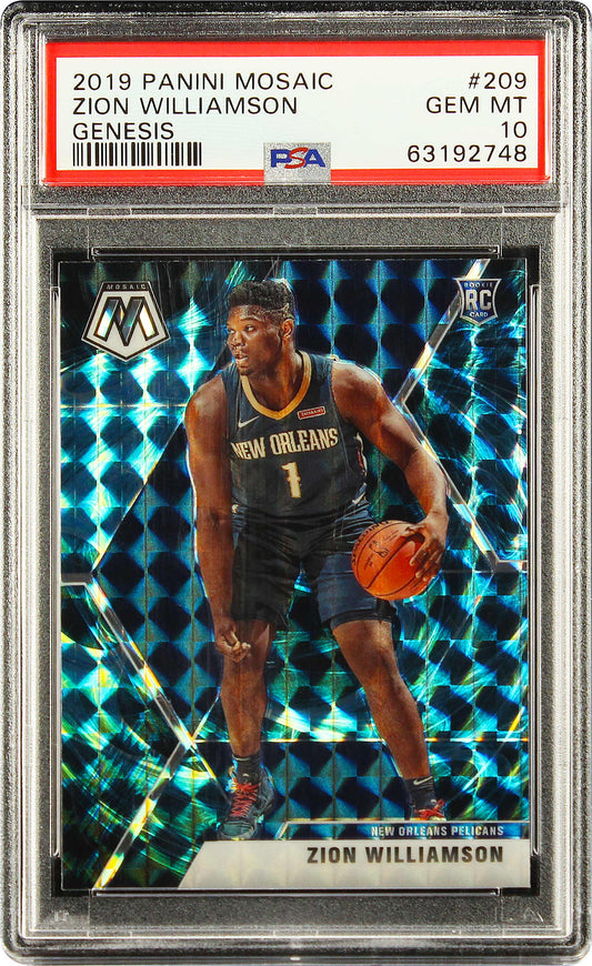 2019 Zion Williamson Panini Mosaic Genesis SP RC Rookie #209 PSa 10 Gem Mint