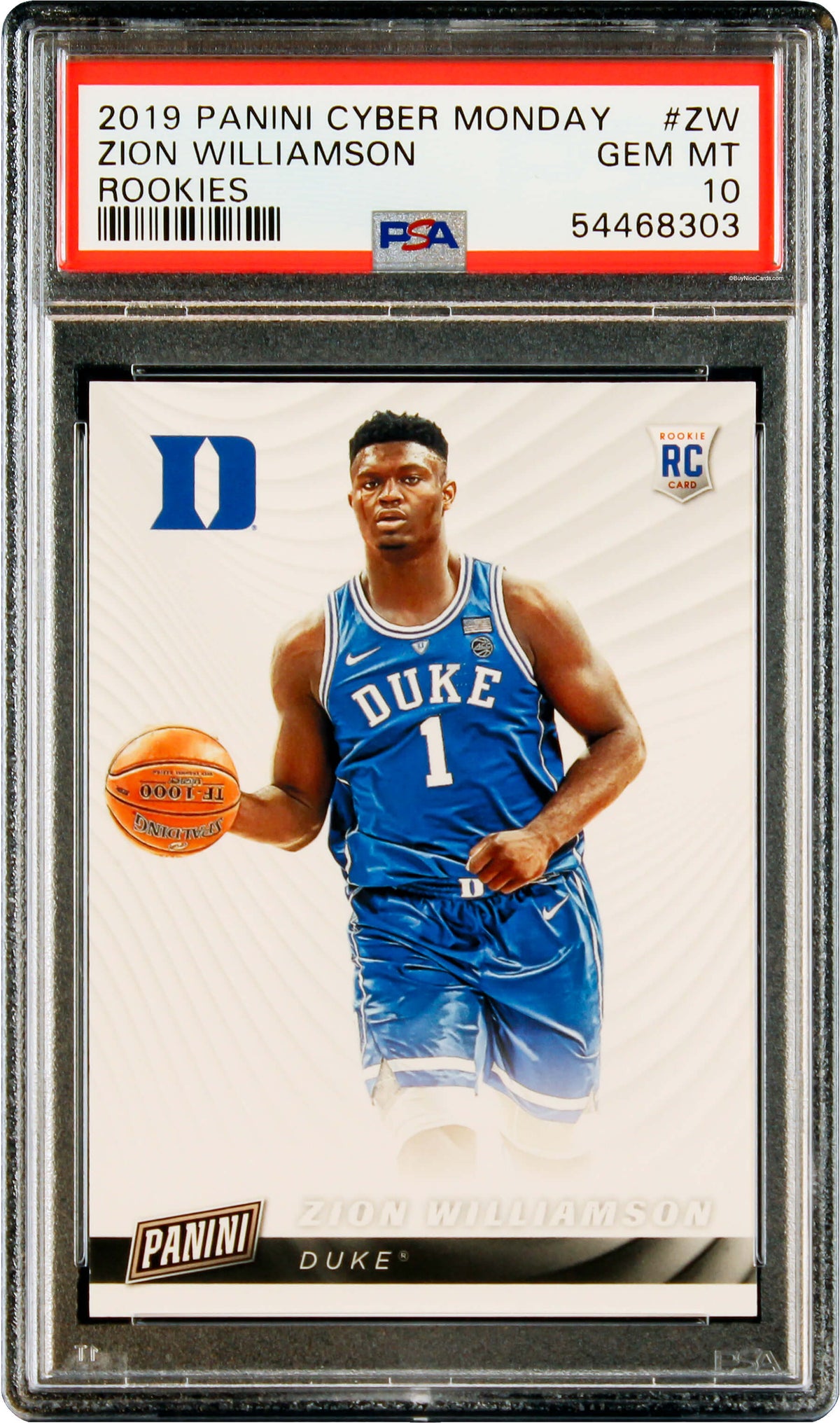 2019 Zion Williamson Panini Cyber Monday Collegiate Rookies RC Rookie #ZW PSA 10 Gem Mint